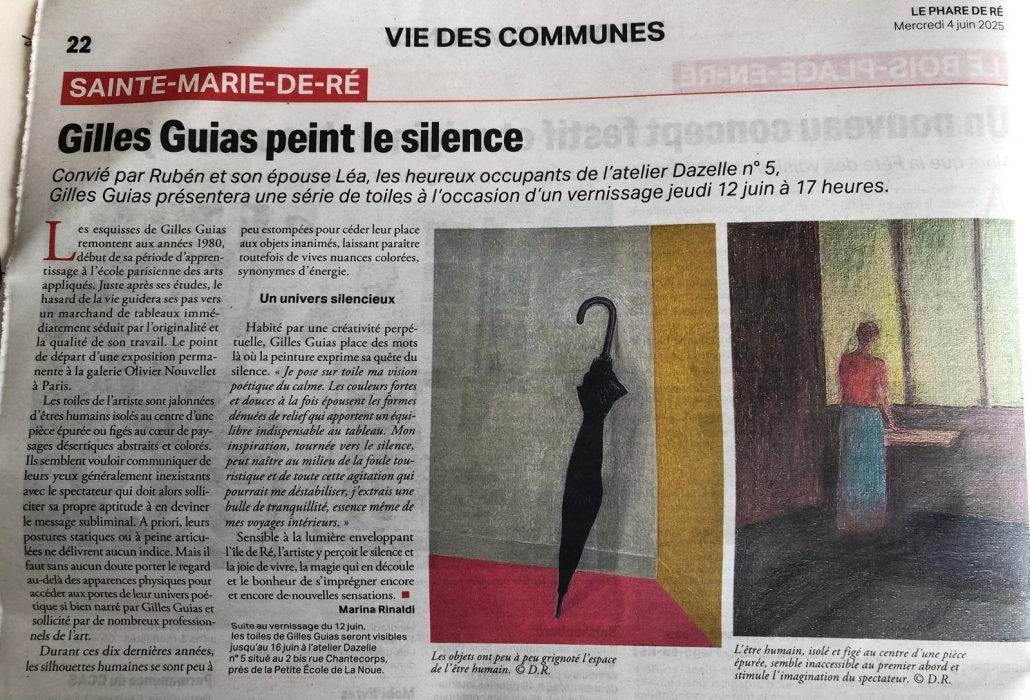 Article dans le Phare de Ré - Marina Rinaldi